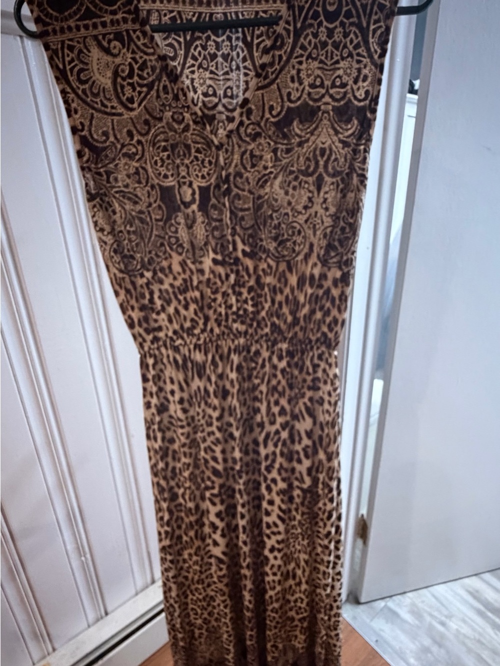 Brown Leopard & Paisley Maxi Dress